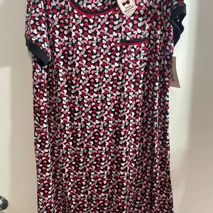 Heart Print Women's Pajama Dress